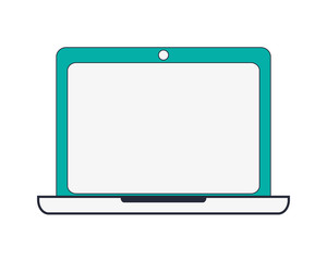 flat design laptop frontview icon vector illustration