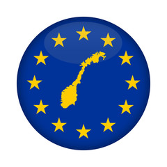 Norway map European Union flag button