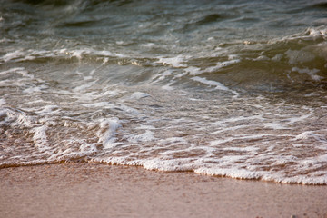 Sea wave and beach vintage toned instagram look.
