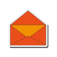 flat design open envelope icon vector illustration