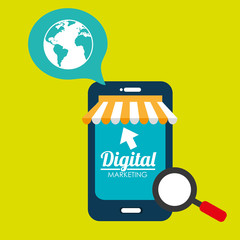 marketing digital smartphone store vector illustration graphic