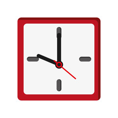 flat design wall clock icon vector illustration