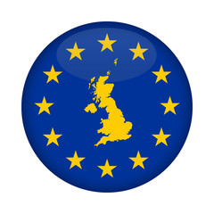 United Kingdom map European Union flag button