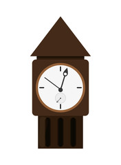 flat design wall clock icon vector illustration
