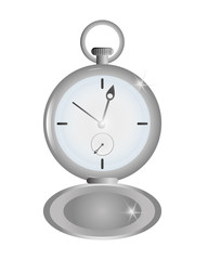 flat design pocket watch icon vector illustration