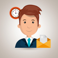 man message document icon vector illustration graphic