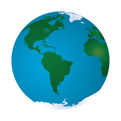 flat design earth globe icon vector illustration