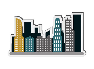 flat design city buildings icon vector illustration