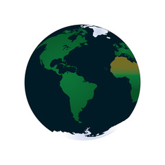 flat design earth globe icon vector illustration