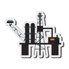 flat design oil refinery icon vector illustration