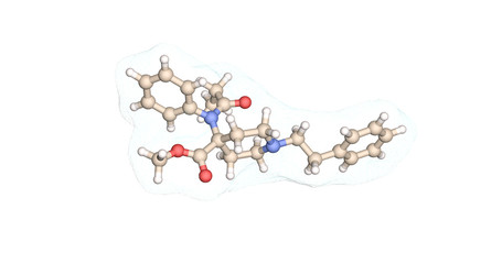 Carfentanil , carfentanyl , Wildnil  molecule.
3d rendering, illustration.