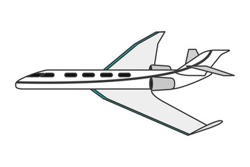 flat design comercial airplane icon vector illustration