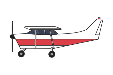 flat design aerobatic or trainer airplane icon vector illustration