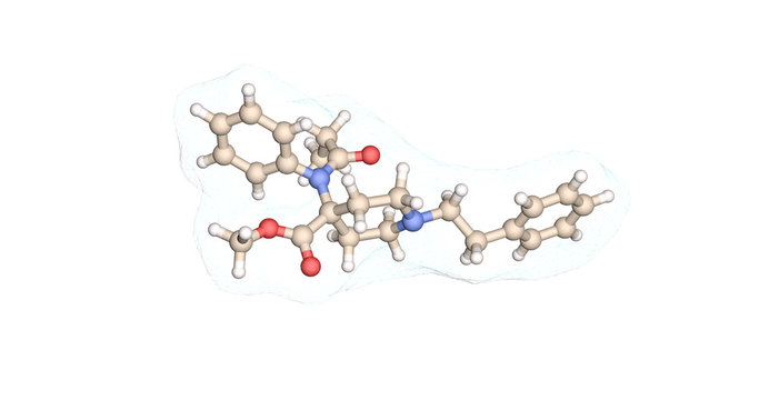 Carfentanil , carfentanyl , Wildnil  molecule.
3d rendering, illustration.
