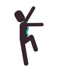 flat design businessman reaching pictogram icon vector illustration