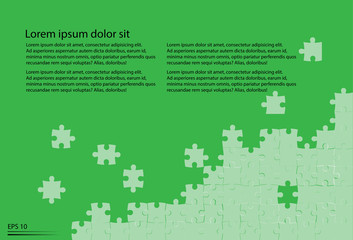 Abstract puzzle with green background.