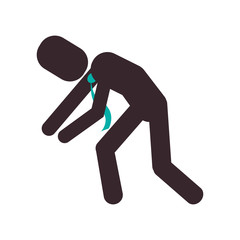 flat design businessman leaning pictogram icon vector illustration