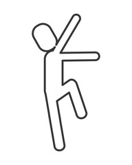 flat design man pictogram raising hand icon vector illustration