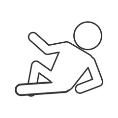 flat design man pictogram raising hand icon vector illustration