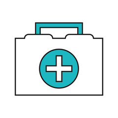 simple flat design first aid kit icon vector illustration