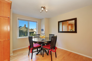 Interior design of dining room.