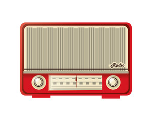 flat design retro radio icon vector illustration