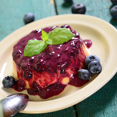 Panna cotta with blueberries