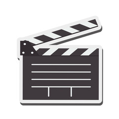 flat design open clapperboard icon vector illustration