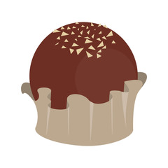 flat design decorated candy chocolate icon vector illustration
