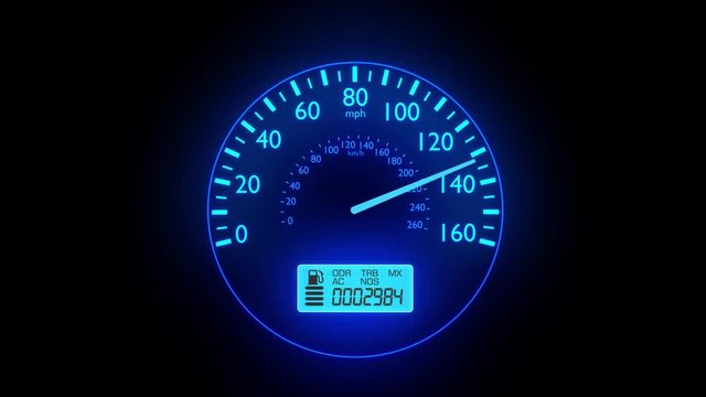 Speedometer fast car automobile speed dashboard accelerate mph kph light 4k
