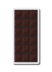 flat design candy dark chocolate bar icon vector illustration