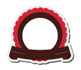 flat design round decorated badge icon vector illustration