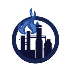 flat design oil refinery icon vector illustration