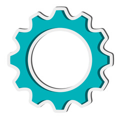 flat design single gear icon vector illustration