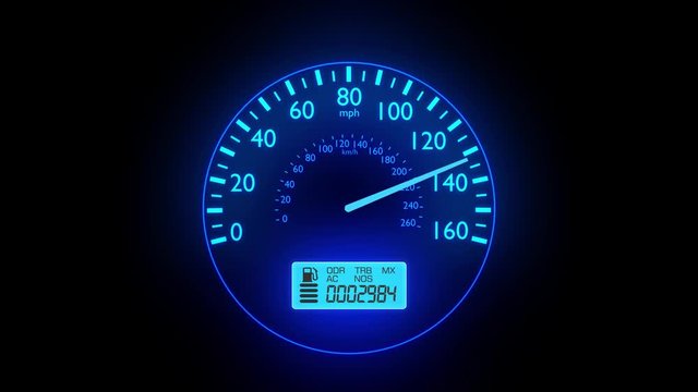 Speedometer fast car automobile speed dashboard accelerate mph kph light 4k