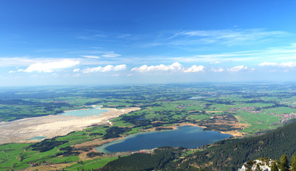 Aerial landscape of beautiful Bavarian valley