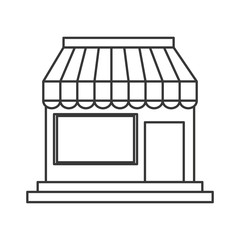 flat design small shop icon vector illustration