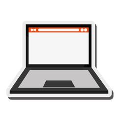 flat design laptop frontview icon vector illustration