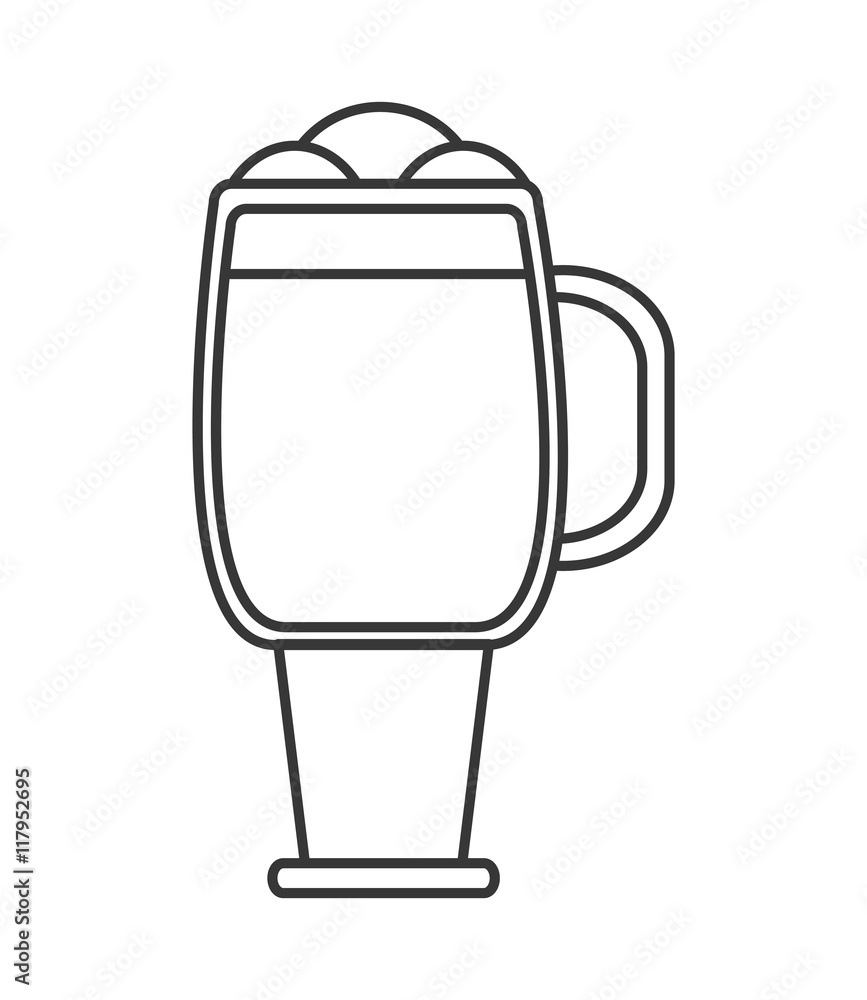 Poster flat design coffee cup icon vector illustration