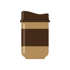 flat design disposable coffee cup icon vector illustration