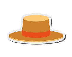 flat design summer hat icon vector illustration