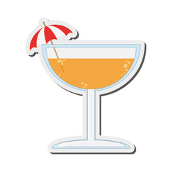 flat design tropical cocktail icon vector illustration