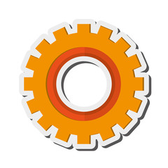flat design single gear icon vector illustration