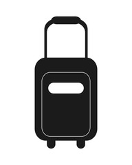 flat design single suitcase icon vector illustration