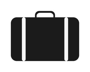 flat design single suitcase icon vector illustration