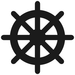 flat design boat rudder icon vector illustration