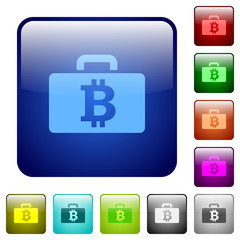 Color Bitcoin bag square buttons