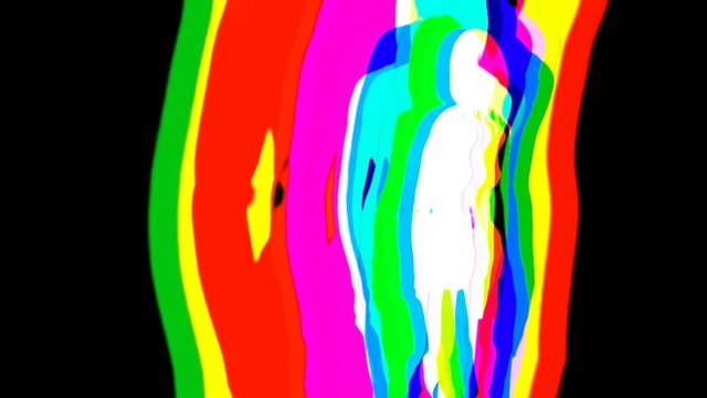 disco dancer with overlapping dancer shadows