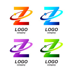Abstract letter Z round ring shape business logo design template.circle ring logo,gold impossible font,symbol,alphabet,corporate identity symbol concept