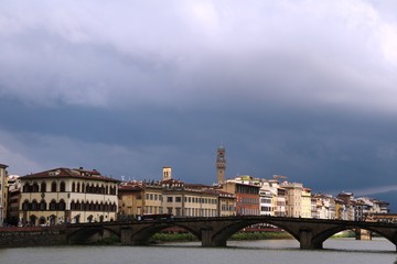 Obraz premium Summer thunderstorm over Florence Italy